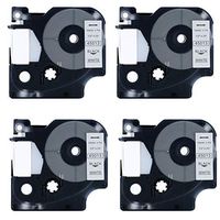 JoyPrinting 4 Pack Compatible DYMO D1 Label Tape, 45013 S0720530 Black on White Label Tape Cassette for DYMO LabelManager 160 210D 280 360D 420P Wireless PnP 220 260 450, 1/2 Inch x 23 Feet (12mm x 7)