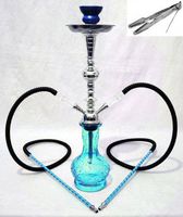 2 hose 20" Blue Hookah shisha nargila bar narguile nargile glass water Vase pipe