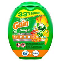 Gain flings! Liquid Laundry Detergent Pacs, Island Fresh, 96 Count