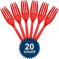 Amscan - Red Plastic Forks - Standard