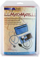 MABIS MatchMates Aneroid Sphygmomanometer and Dual Head Stethoscope Combination Home Blood Pressure Kit with Calibrated Nylon Cuff, Professional Quality, Carrying Case, Red