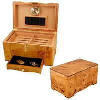 Humidors-Luxury Collection- Exotic High Piano Gloss Birdseye Maple Burl Exterior