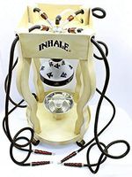 Beamer Smoke White Inhale Table Hookah with 4 Long Hookah Hoses Included + Beamer Smoke Sticker