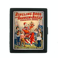 Perfection In Style Metal Cigarette Case Vintage Circus Design 010