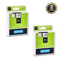 Compatible for DYMO D1 45013(S0720530) 0.47In(12mm) X 23Ft (7m) Laminated Black on White Standard Label Tape Manager Wireless PnP 160 210D 240P 260P 280 360D 420P 450D Replace Refill Maker (2PACK)