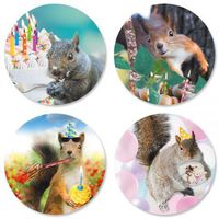 Nuts About You Envelope Seals - Set of 24 (4 Designs) Sticker Seals on 8-1/2" x 11" Sheet