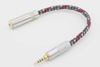 2.5mm Male to 3.5mm Female Silver Plated Headphone Earphone Audio Adapter Cable