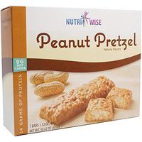 NutriWise - Peanut Pretzel Protein Bar | 7/Box | Hunger Control, Gluten Free, Low Calorie, Low Carb, Low Fat, Low Sugar