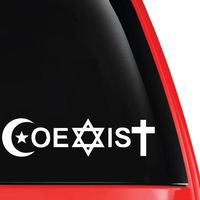 EvolveFISH Coexist Vinyl Decal White 5"