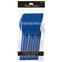 Amscan 4547.74 Plastic Spoons, 20 pieces, Navy Flag Blue