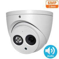 6MP POE IP Camera IPC-HDW4631C-A 2.8mm Indoor Outdoor Dome Security Camera with Audio Built-in Mic, IR Night Vision 50m, H.265, IP67, WDR, 3D DNR, Onvif