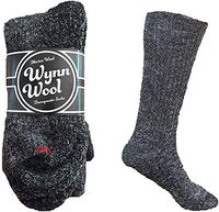 Diabetic Merino Wool Loose Fitting Comfortable Unisex Socks (2 Pair) (X-Large, Charcoal)