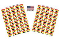 Made in USA! 100 New Brunswick 1.5" x 1" Self Adhesive Flag Stickers, Two Sheets of 50, 100 New Brunswick Sticker Flags Total