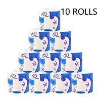 10 Rolls Toilet Paper Soft Skin-Friendly Toilet Tissue 3 Layers Standard Rolls Toilet Tissue for Commercial Household Daily Use