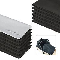 EACHPOLE 13-Pack 6 x 7 inch Black/Gray Microfiber Cleaning Cloth for Electronics, Eyeglasses and Camera Lenses, APL1822