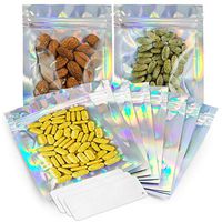 ZENSEAL | 120 Pack Smell Proof Bags - 4x6 Holographic Mylar Bags with Labels | Airtight Holographic Bags