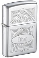 Personalized Zippo 3D Abstract High Polish Chrome Lighter with Free Engraving