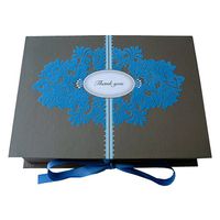 Signature Line Boxed Thank You Cards in Grey with Flocking | Rungtong & Co. Stationery Line