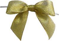BAYWIND LTD; 3" Metallic Gold Twist Tie Bows- 100pc