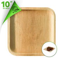Disposable Wooden Plate 10 Inch Eco Plates (25 Pack) Palm Leaf Recycled Plates - Heavy Duty Disposable Plates Bamboo Like Disposable Dishes for Weddings, Parties, Dinners and Everyday Use…