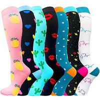 1/3/6/7 Pairs Compression Socks for Women&Men (20-30mmHg)- Best for Running,Travel,Cycling,Pregnant,Nurse, Edema