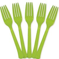 Extra Heavy Weight Plastic Forks | 20ct (Kiwi)