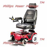 Merits Health Products - Compact FWD/RWD Dualer - Power Chair - 18"W x 16"D - Red - Phillips Power Package TM - to $500 Value
