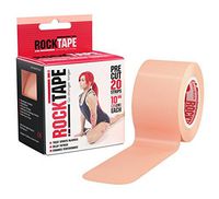 RockTape Original 2-Inch Water-Resistant Kinesiology Tape, 20 Pre-Cut Strips, Beige
