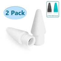 KeyEntre Replacement Tip Compatible with Apple Pencil, [2-Pack] Nib Replacement 2 PCS Nib Cover Compatible with iPad Pro 10.5 inch 12.9 inch 9.7 inch Apple Pencil 1/2 Apple Pencil Accessories, White