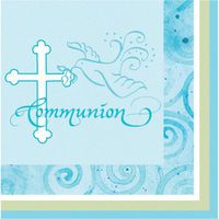 Faithful Dove Blue Communion Luncheon Napkins