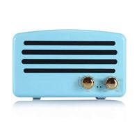 Wireless Bluetooth Retro Speaker with FM Radio, Portable Vintage Speaker, Amazon Alexa Support, Built-in Mic for Hands-Free Calls, 7-8 Hrs Playtime, TF Card, Aux Support for iOS/Android, Sky Blue