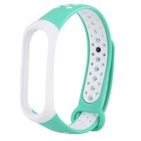 MIMEI Replacement Band for Xiaomi Mi Band 4, Breathable Sport Silicone Wristbands Bracelet for Woman Men Ventilate Sport Soft Wristband Wrist Strap (10 X 6 X 3 cm, Green)