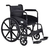 Black 24" Lightweight Foldable Medical Wheelchair with Footrest Adjustable PVC + abs + Steel Outdoor Carry Pocket