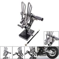 Frames & Fittings CNC Del Motociclo Pedane Regolabili Posteriori Set Spina Del Piede for Kawasaki Ninja ZX6R ZX636 ZX 6R ZX 636 2003-2004 - (Color: Silver)