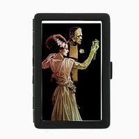 Perfection In Style Black Color Metal Cigarette Case Vintage Monsters Design 009