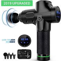 Handheld Percussion Massage Gun, Deep Tissue Massager for Sore Muscle and Stiffness, Electric Muscle Massager with 4 Head, LED Indicator, 20-Speed Vibration Adjustment (Black)