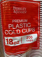 Berkley Jensen 18 Oz. Premium Plastic Cold Cups, 200 Count - Red