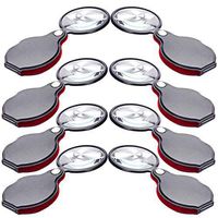 Portable Magnifier, 8 Times Folding Pocket Mini Magnifier with Protective Leather for Seniors, Reading Newspaper, Book, Magazine, Science Class, Jewelry, Watch & Computer Repair (8)