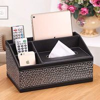 T-ZJHC Multi-Function Tissue Box Living Room Coffee Table Paper Remote Control Storage Box Creative Simple and Lovely, Black Dandelion