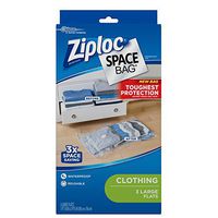 Ziploc Flat Space Bags, for Organization and Storage, Reusable, Waterproof Bag, Pack of 3 (L)