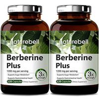NatureBell Berberine Plus, 1200mg Per Serving, 120 Capsules, Supports Glucose Metabolism, Immune System, Fat Burn, Cardiovascular and Gastrointestinal Function, No GMOs and Made in USA (2 Pack)