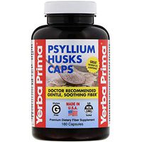 Yerba Prima Psyllium Husks Caps Dietary Fiber 625 mg, 180 Capsules