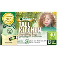 Green N Pack 13 Gallon Tall Kitchen Drawstring Bag, Tall Kitchen Trash Liners