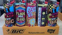 New Special Edition Flick My Bic 30th Anniversary Lighters - 5 Lighters - Color and Design Maybe Vary