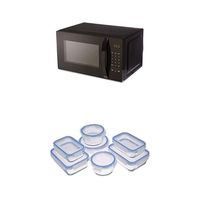 AmazonBasics Microwave + Glass Locking Food Storage Containers (14-Piece Set)