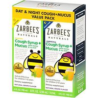 Zarbee's Naturals Children's Cough Syrup* + Mucus Daytime & Nighttime, Grape Flavor, 4 Ounces (Pack of 2)