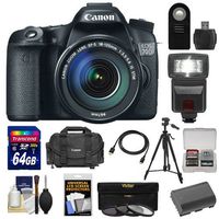 Canon EOS 70D Digital SLR Camera & EF-S 18-135mm IS STM Lens with 64GB Card + Battery + Case + 3 Filters + Flash + Remote + Tripod + Accessory Kit
