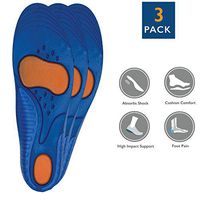 3 Pairs of Full Length Orthotic Insole/ Insert Relieve Pain Althletic Value Unisex Althletic Arch Support Shoe Inserts Men US 8-12/Women US 10-14 High Impact Sport Stability Insole (204)