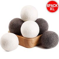 Wool Dryer Balls 6 Pack XL Natural Fabric Softener, Organic Dryer Balls XL Reusable Laundry Balls, 100% New Zealand Wool Handmade Balls-Reduce Wrinkles & Save Drying Time Alternative to Dryer Sheets