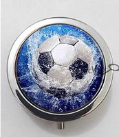 BlackKey Soccer Ball Theme 3-Compartment Decorative Pocket Gift Box Case Organizer for Pill, Color 1 -484